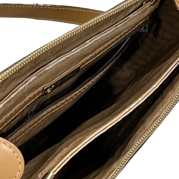 Flavi Vismano Vintage Brown Tan Genuine Leather Shoulder Bag Purse - Picture 3 of 12